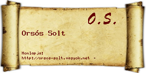 Orsós Solt névjegykártya